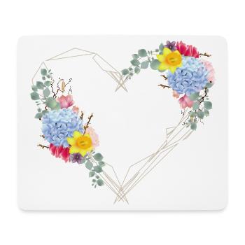 A heart to spring made of geometric shapes - Mouse Pad (horizontal) - white - Front