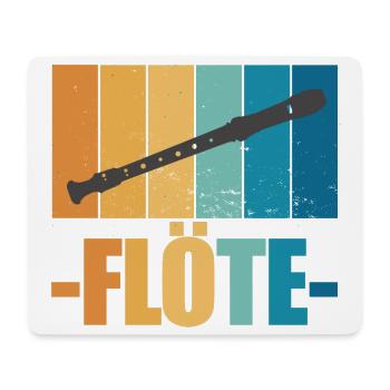 Flöte Vintage Musiker Instrument Geschenk - Mousepad (Querformat) - Weiß - Vorne