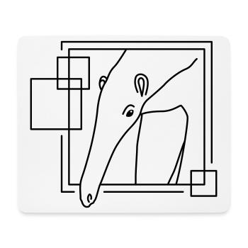 Ameisenbär in geometrischer Form - Line-Art-Design - Mousepad (Querformat) - Weiß - Vorne