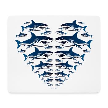 Shark Heart - Tapis de souris (format paysage) - blanc - Devant