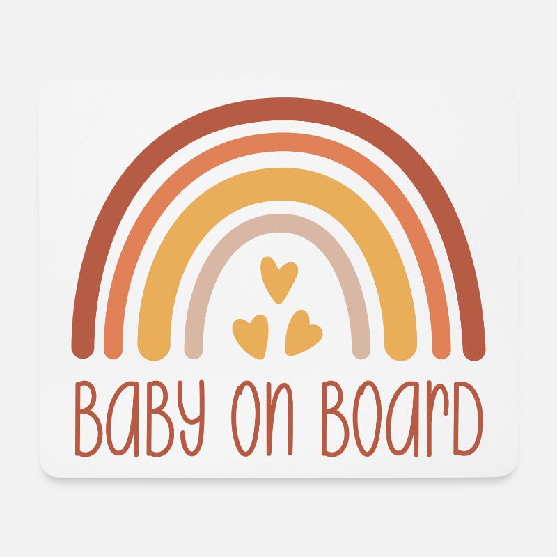 Baby on Board Regenbogen - Mousepad (Querformat) - Weiß