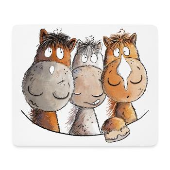 Drollige Pferde I Pferdemotiv Für Reiter - Mousepad (Querformat) - Weiß - Vorne