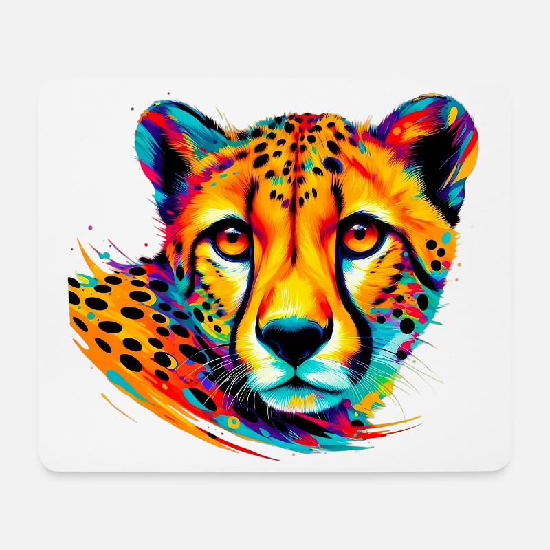 Gepard - Mousepad (Querformat) - Weiß