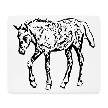 Pferde T-shirt Geschenk Reiter  - Mousepad (Querformat) - Weiß - Vorne