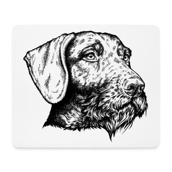 Deutsch Drahthaar Portrait - Mousepad (Querformat) - Weiß - Vorne