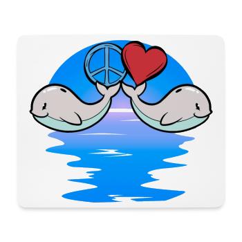 Baby Wal Fisch Meeressäuger Kinder Peace - Mousepad (Querformat) - Weiß - Vorne