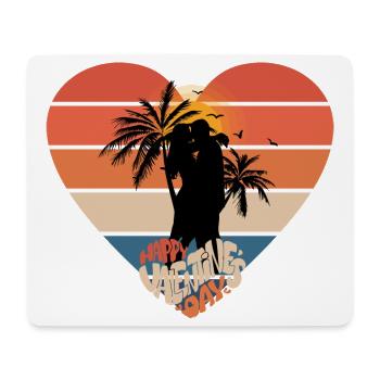coucher de soleil amour baiser coeur design - Tapis de souris (format paysage) - blanc - Devant
