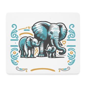 vatertag papa 2 kinder dad daddy elefant papafant - Mousepad (Querformat) - Weiß - Vorne