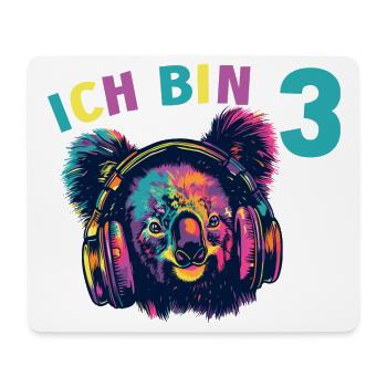 Koala Koalabär 3 Geburtstag Kopfhörer Musik - Mousepad (Querformat) - Weiß - Vorne