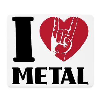 I love metal - Mousepad (Querformat) - Weiß - Vorne