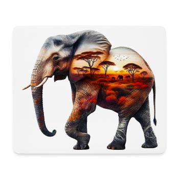 Elefant - Mousepad (Querformat) - Weiß - Vorne