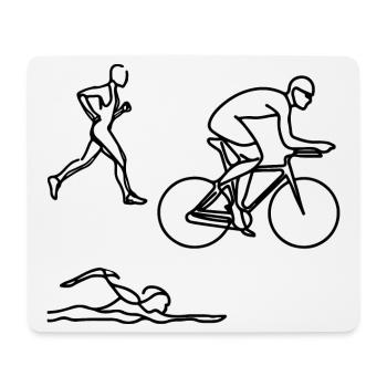 Triathlon Skizze - Mousepad (Querformat) - Weiß - Vorne