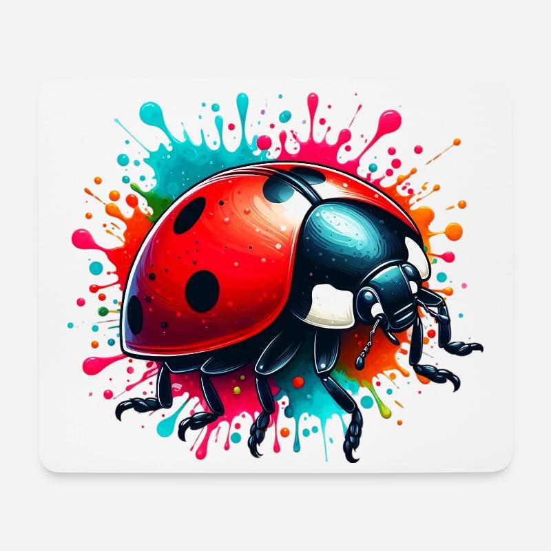 Marienkäfer - Mousepad (Querformat) - Weiß