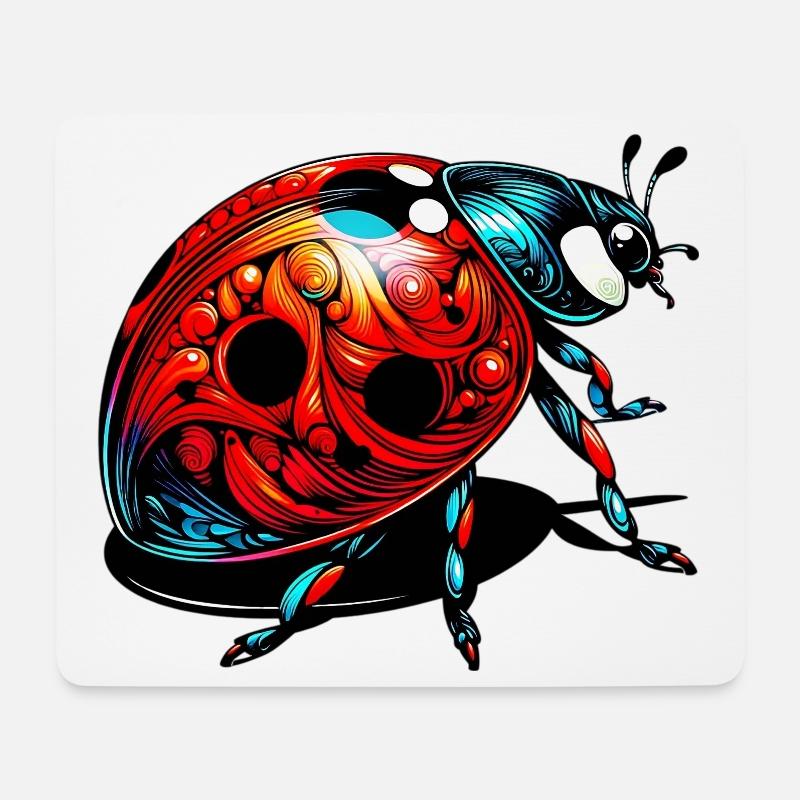 Coccinelle - Tapis de souris (format paysage) - blanc