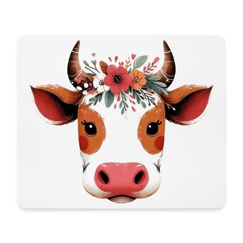 Vache - Tapis de souris (format paysage) - blanc - Devant