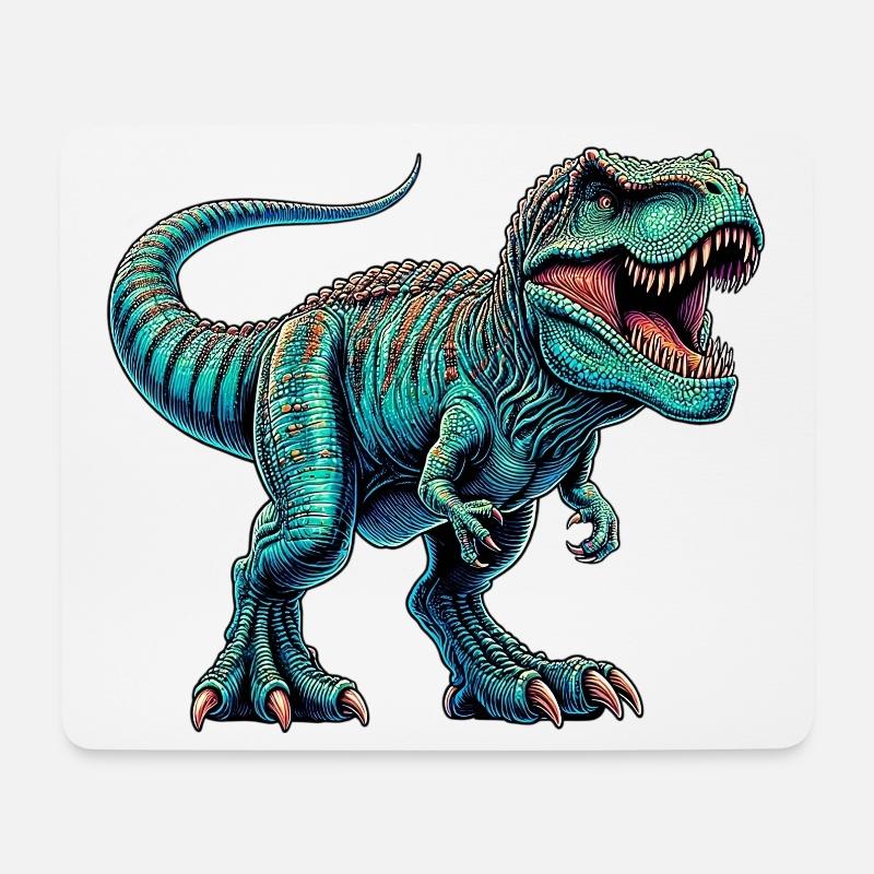 Dinosaurier - Mousepad (Querformat) - Weiß