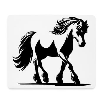 Cheval Poney de selle allemand - Tapis de souris (format paysage) - blanc - Devant