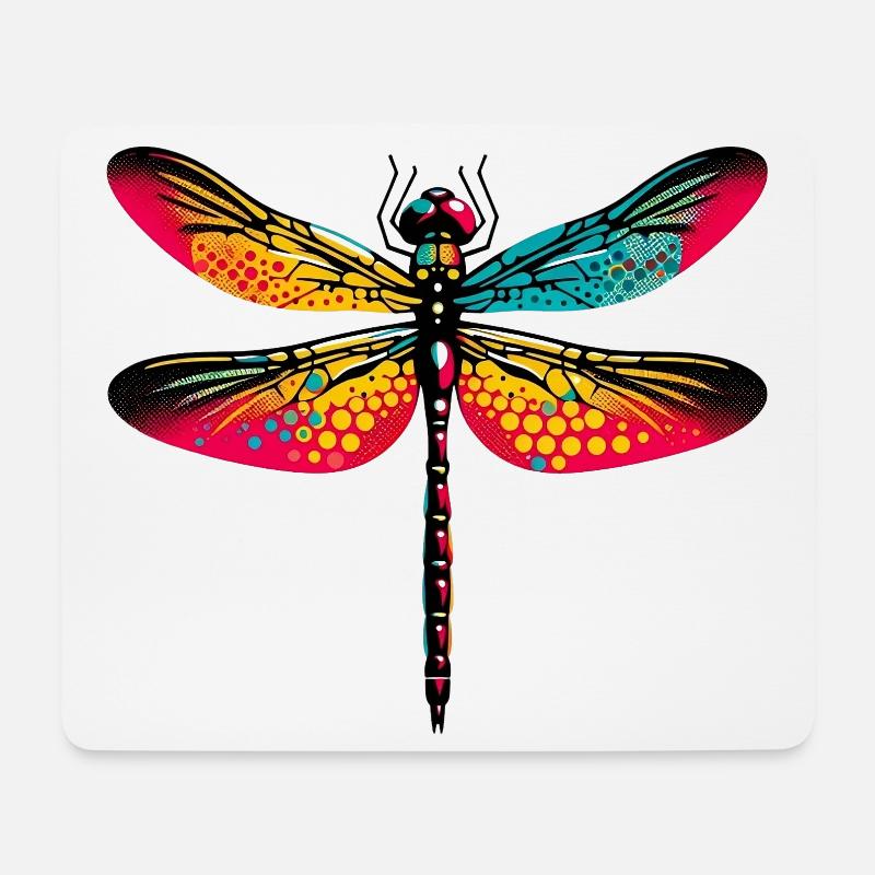 Libelle - Mousepad (Querformat) - Weiß
