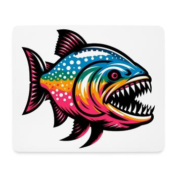 Piranha - Tapis de souris (format paysage) - blanc - Devant