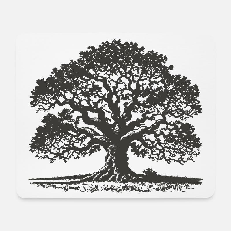 Eiche - Mousepad (Querformat) - Weiß