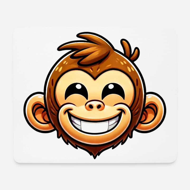 Affe - Mousepad (Querformat) - Weiß