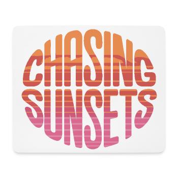Chasing Sunsets Retro Sunset Typografie - Mousepad (Querformat) - Weiß - Vorne