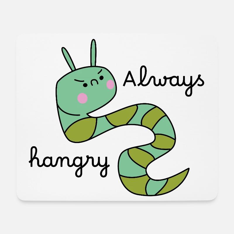 Grumpy Caterpillar – Lustige Cartoon-Raupe - Mousepad (Querformat) - Weiß