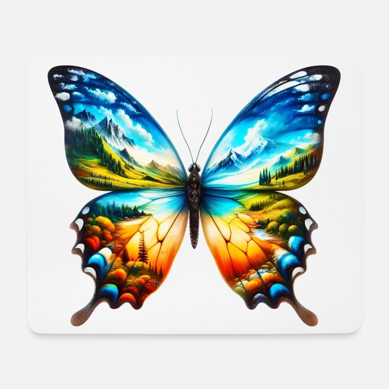 Schmetterling - Mousepad (Querformat) - Weiß