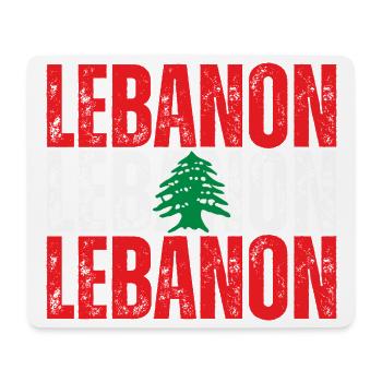 Flagge des Libanon, libanesischer Stolz - Mousepad (Querformat) - Weiß - Vorne