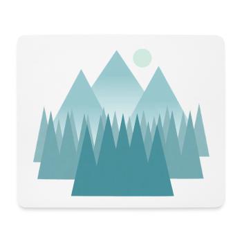 Astral mountain landscape in blue tones - Mouse Pad (horizontal) - white - Front