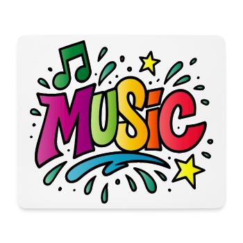 Musique – Typographie colorée avec symbole de note - Tapis de souris (format paysage) - blanc - Devant
