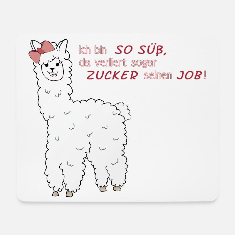 Süßes Alpaka - Mousepad (Querformat) - Weiß