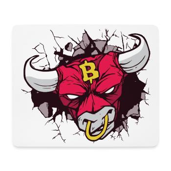 Bitcoin Bull Head Art - Mouse Pad (horizontal) - white - Front