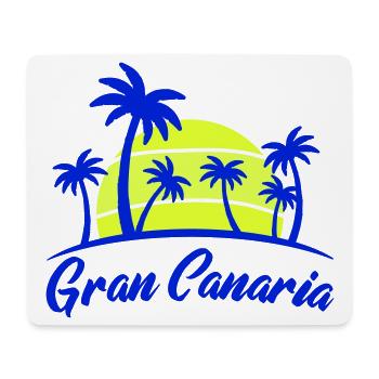 Coucher de soleil à Gran Canaria avec palmiers - Tapis de souris (format paysage) - blanc - Devant