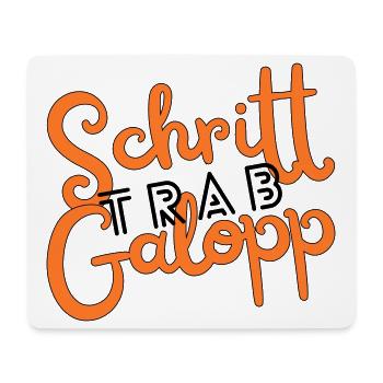 Schritt Trab Galopp - Mousepad (Querformat) - Weiß - Vorne