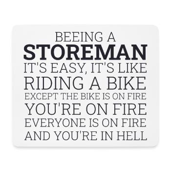 Storeman Riding A Bike - Mousepad (Querformat) - Weiß - Vorne