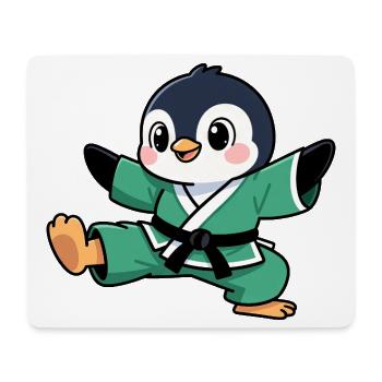 Cute Penguin Karate Comic Kids Martial Arts - Mouse Pad (horizontal) - white - Front