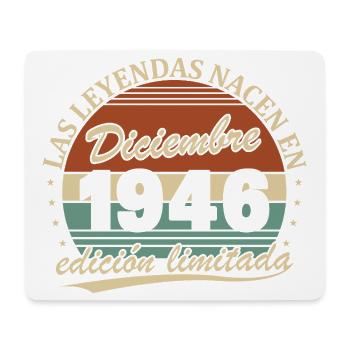 Décembre 1946 Vintage Rétro Anniversaire - Tapis de souris (format paysage) - blanc - Devant
