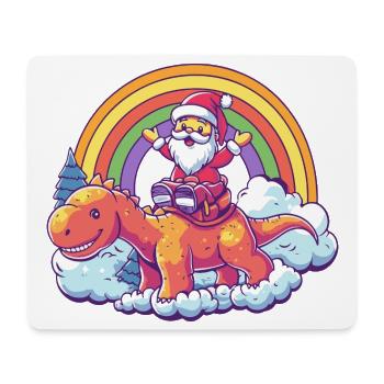 Dinosaurier brontosaurus Weihnachtsmann - Mousepad (Querformat) - Weiß - Vorne