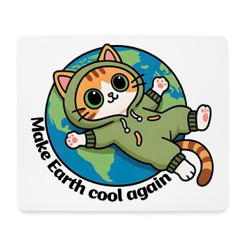 Sauver la planète terre, Make Earth cool again - Tapis de souris (format paysage) - blanc - Devant