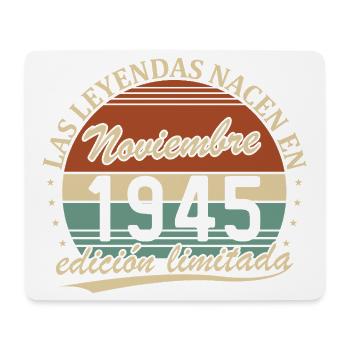 Novembre 1945 Vintage Rétro Anniversaire - Tapis de souris (format paysage) - blanc - Devant
