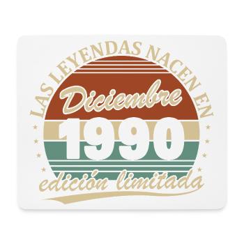 Décembre 1990 Rétro Vintage Cadeau d’anniversaire - Tapis de souris (format paysage) - blanc - Devant