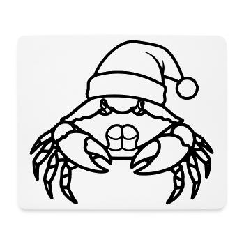 Weihnachtskrabbe Cartoon Illustration - Mousepad (Querformat) - Weiß - Vorne