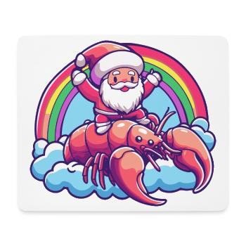 Lobster Crab Santa Claus Christmas - Mouse Pad (horizontal) - white - Front