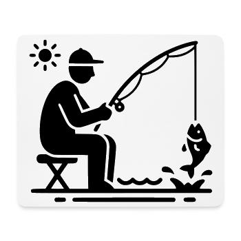 Fishing & Fishing | Petri Heil Hobby Logo - Mouse Pad (horizontal) - white - Front
