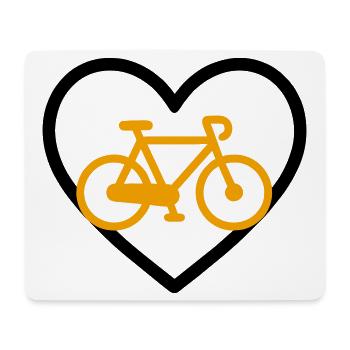 Cycling Heart Bicycle Sport Passion - Mouse Pad (horizontal) - white - Front