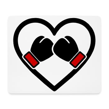 Boxen Herz Handschuhe Sport Passion - Mousepad (Querformat) - Weiß - Vorne