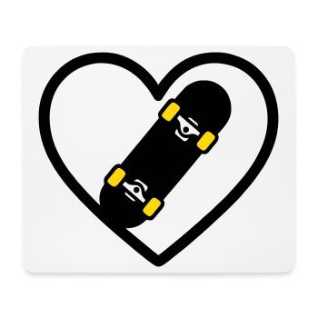Skateboard Coeur Sport Street Passion - Tapis de souris (format paysage) - blanc - Devant