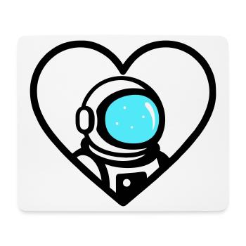 Astronaut Heart Space Cosmo Helmet - Mouse Pad (horizontal) - white - Front