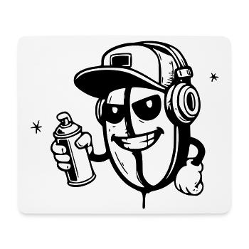 graffiti coffee bean character hip-hop - Mouse Pad (horizontal) - white - Front